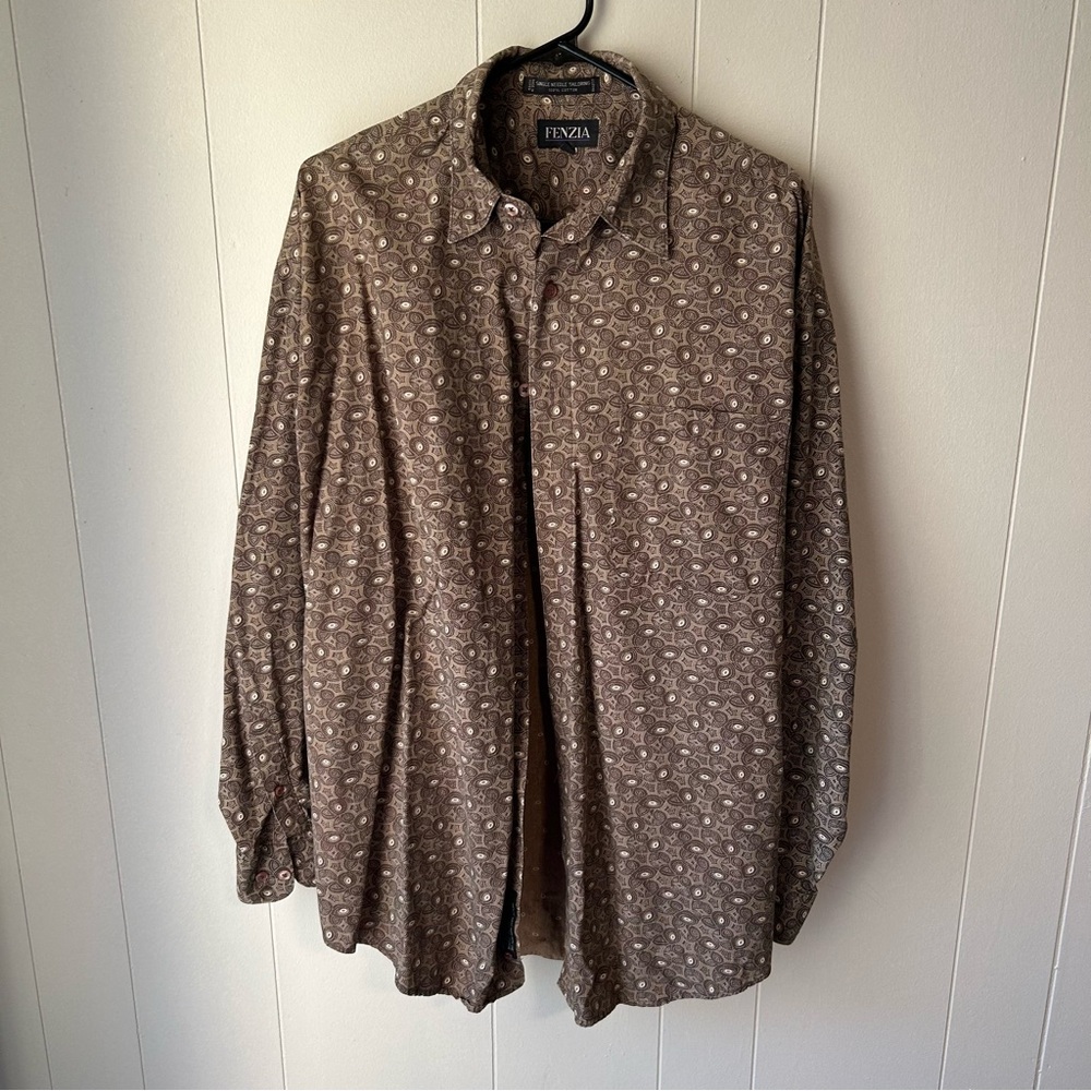 Fenzia| Brown Decal Long Sleeve Shirt